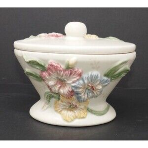 Bacova Chelsea Floral Ceramic Covered Trinket Bowl